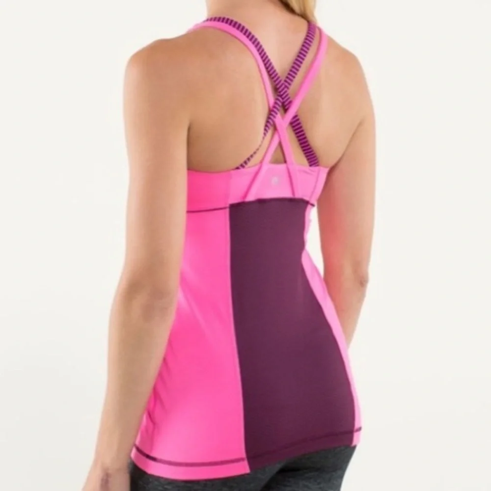 Lululemon Energy Tank Hyper Stripe Raspberry Glo